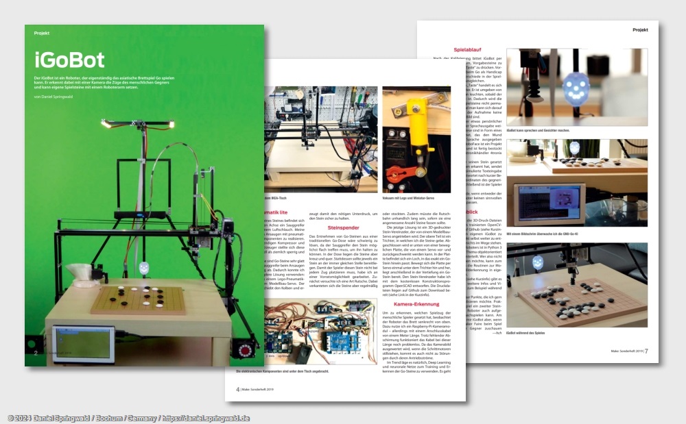 Die Entstehung und Funktion von iGoBot im Make Magazin Sonderheft 2019 "Robotik"