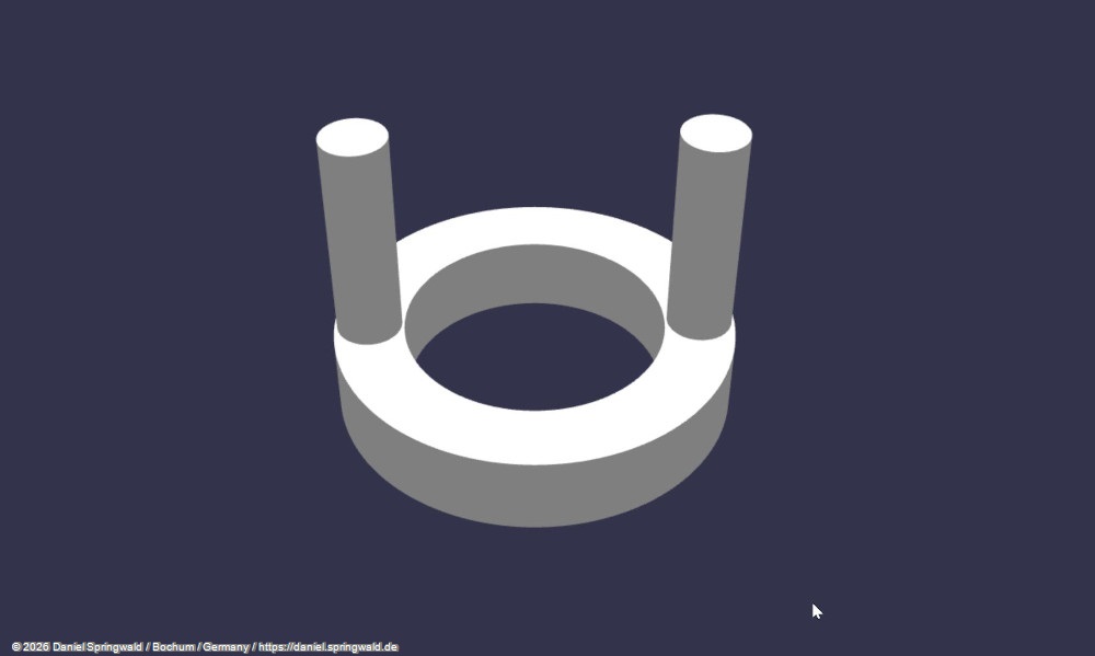 Der Ring, mit dem der Schalter betätigt wird. Die beiden Cylinder ragen unten aus dem Griff heraus und drücken den Ring hinein.